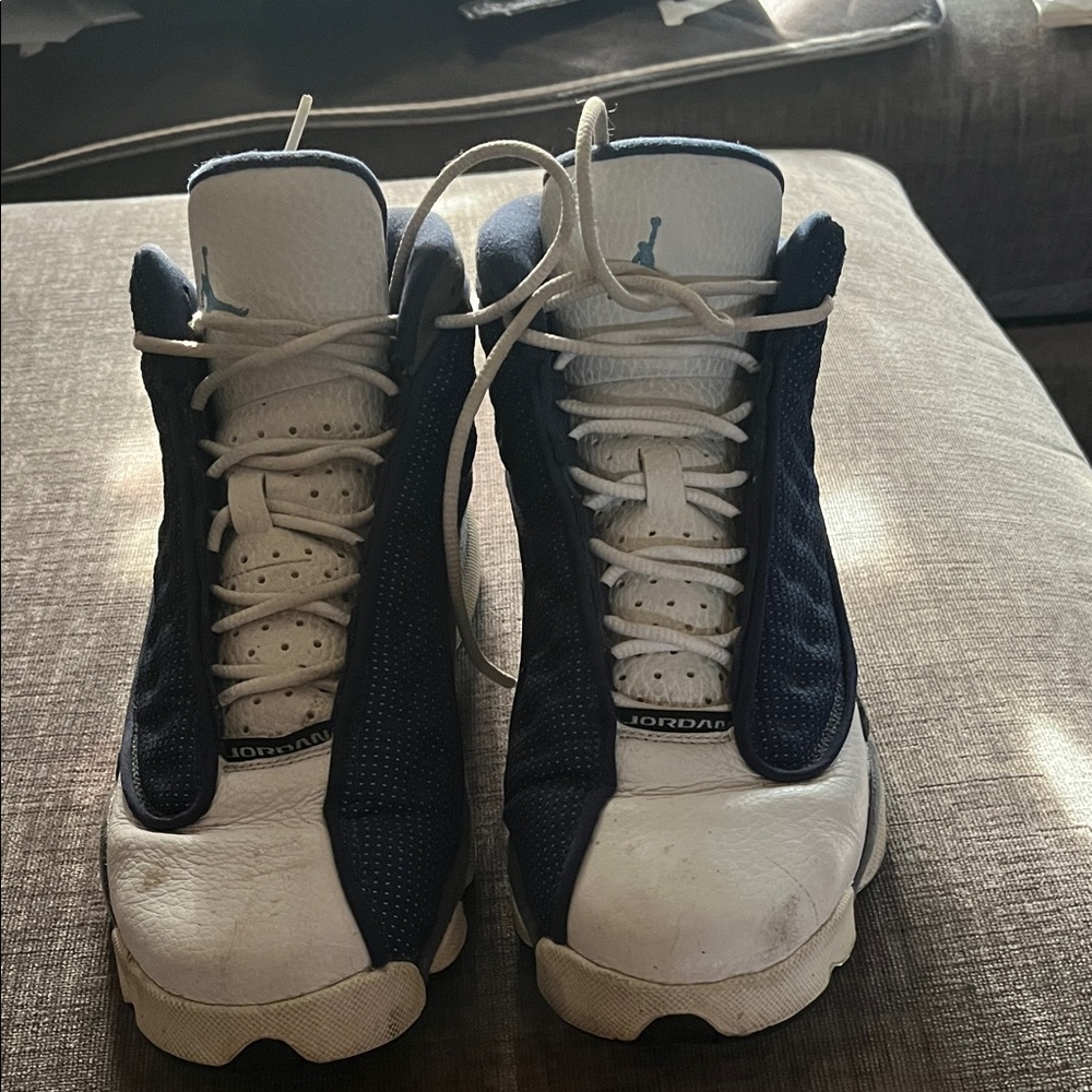 Jordan High-Top Sneakers in White and Navy